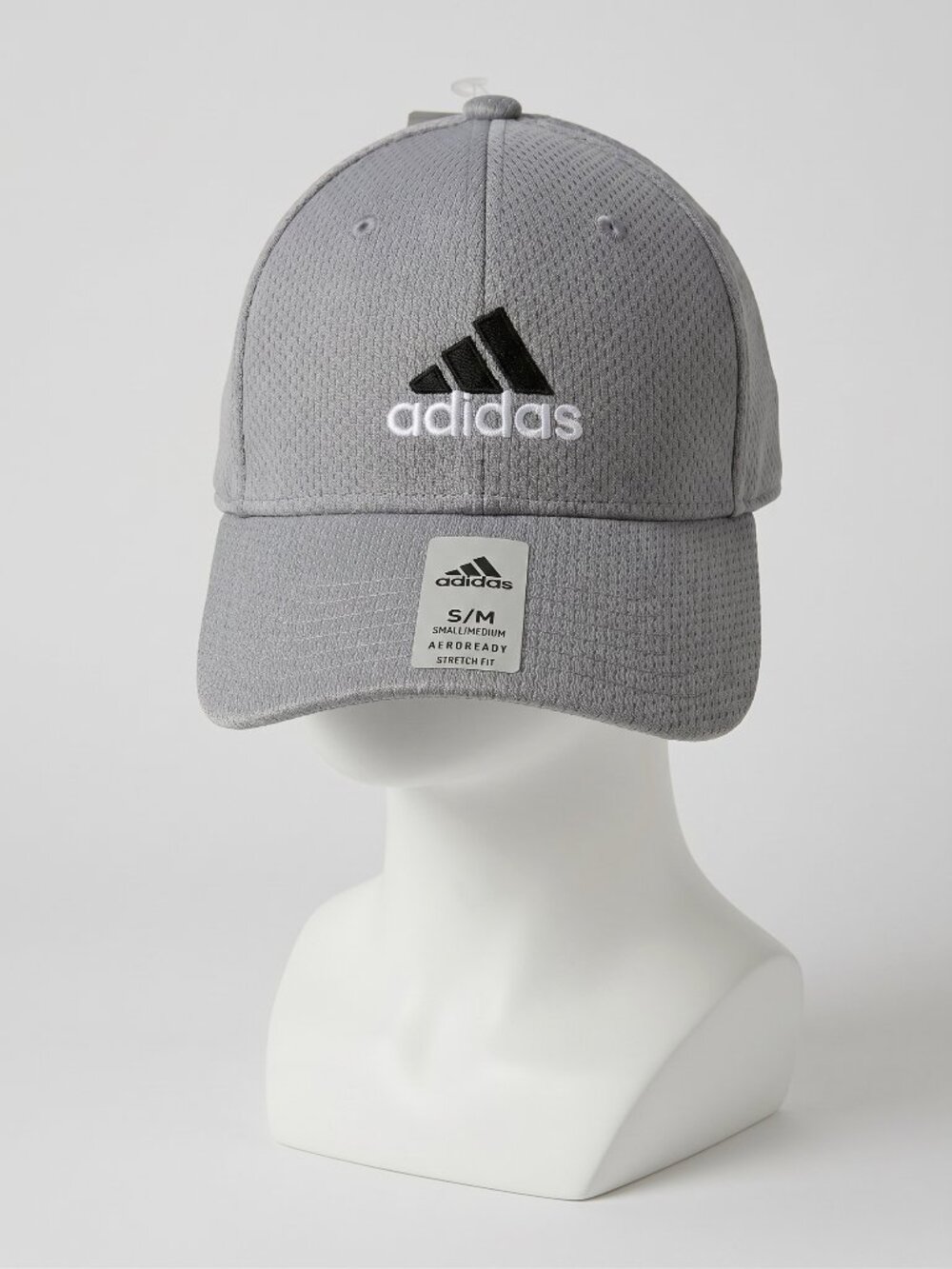 adidas Men's AEROREADY Stretch Fit Hat Grey S/M Embroidered Logo Cap New
